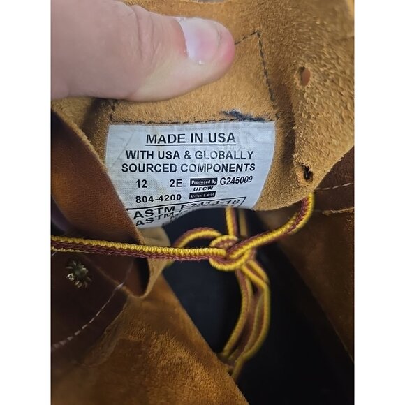 Thorogood Men's 804-4200 American Heritage 6" Safety Moc Toe Wedge Boot 12 EE - Picture 4 of 7